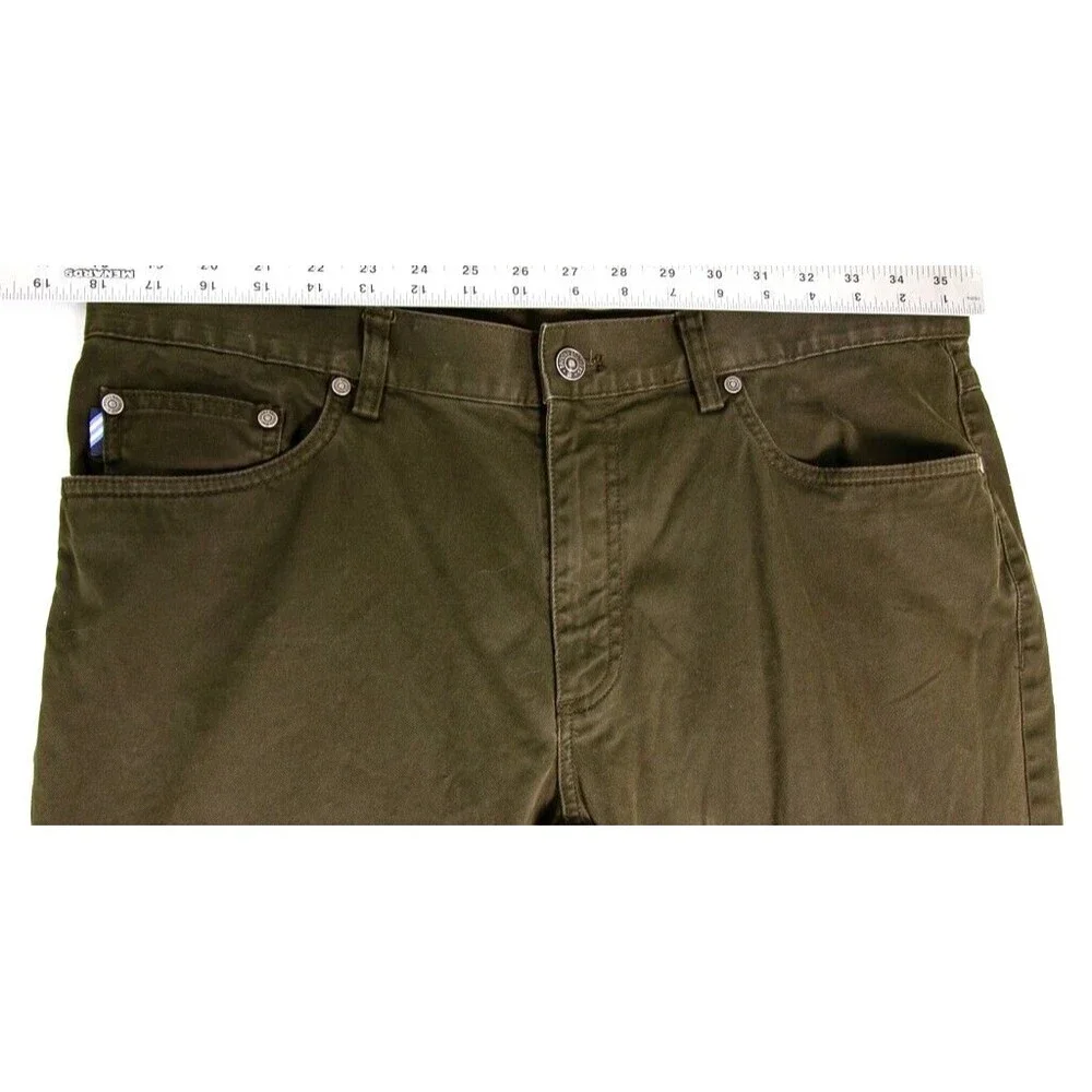 Brooks Brothers Casual Chino Pants Flat Front Pockets Men's Size 36 x 32 Green